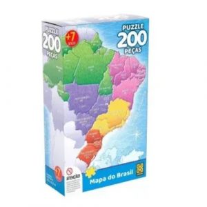 Puzzle 200 peças Mapa do Brasil - Grow - Sapeca Brinquedos