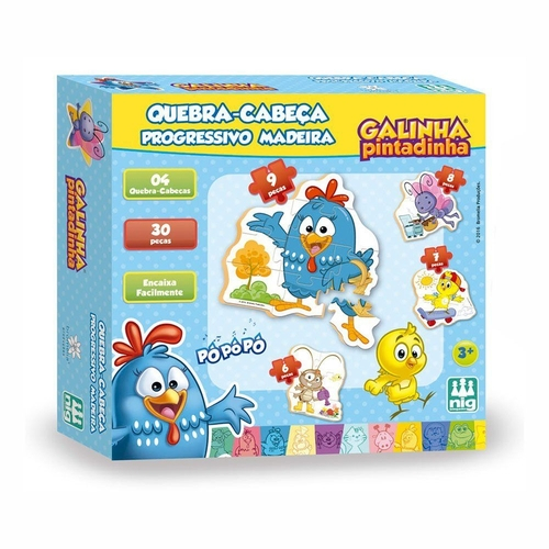 Quebra-Cabeça Galinha Pintadinha Infantil Madeira Raciocínio